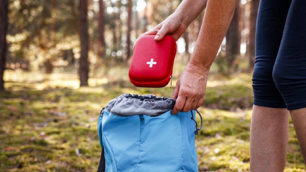Red color first aid kit
